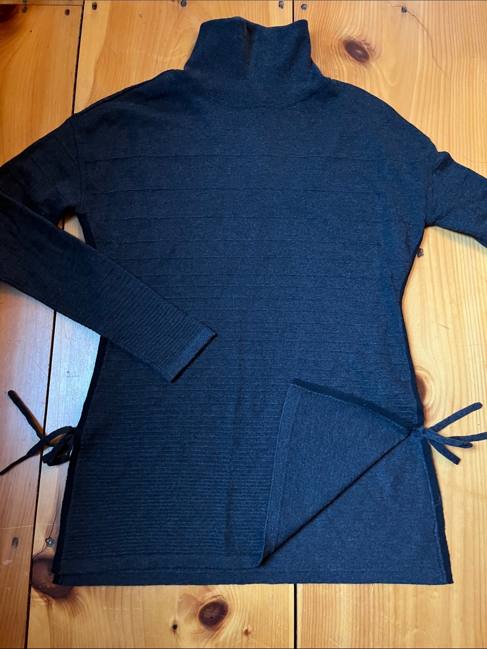 SMARTWOOL M Charcoal Stripe Merino Wool Spruce Creek Tunic Sweater Knit